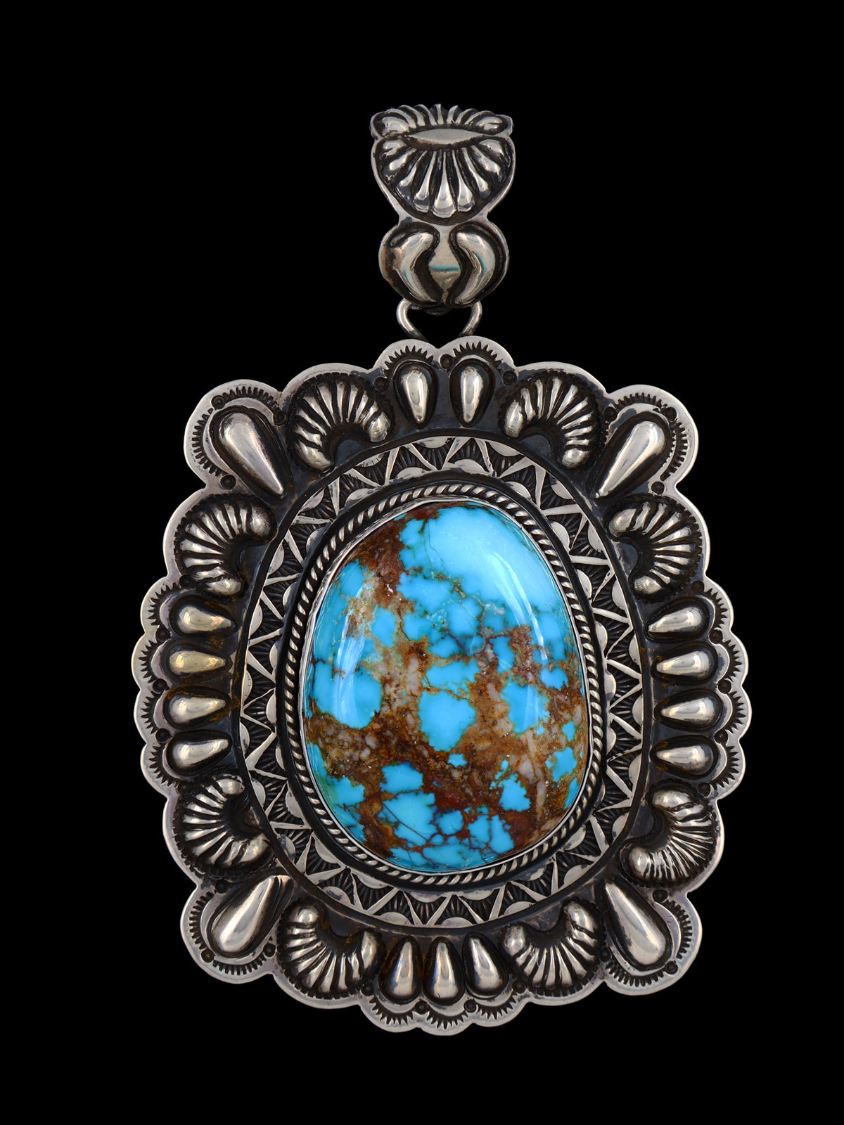 Native American Sterling Silver Hidden Valley Turquoise Pendant