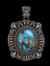 Native American Sterling Silver Hidden Valley Turquoise Pendant