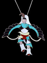 Zuni Inlay Eagle Dancer Pin/Pendant - PuebloDirect.com