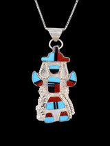 Native American Jewelry Zuni Inlay Knifewing Pendant - PuebloDirect.com