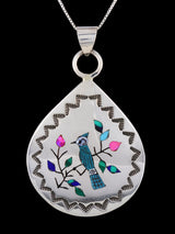 Native American Jewelry Inlay Bird Pendant - PuebloDirect.com