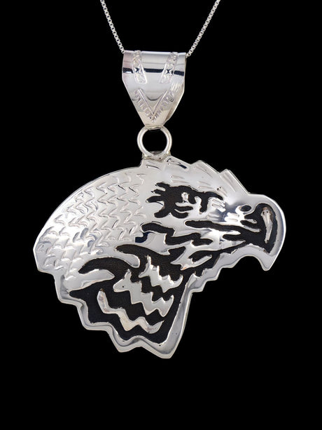 Navajo Sterling Silver Multi Dimensional Eagle Pendant - PuebloDirect.com
