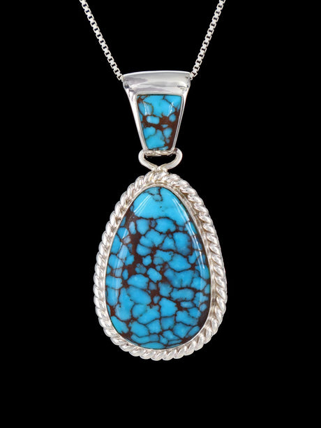 Native American Jewelry Sterling Silver Turquoise Pendant - PuebloDirect.com
