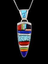 Native American Multistone Cobblestone Inlay Pendant - PuebloDirect.com