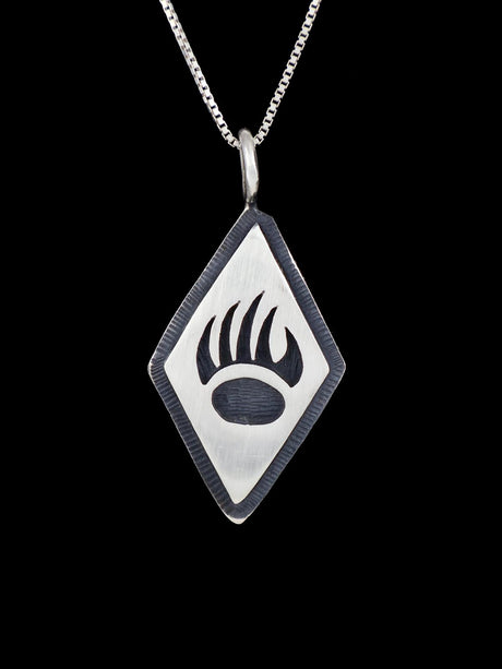 Native American Sterling Silver Hopi Overlay Pendant - PuebloDirect.com