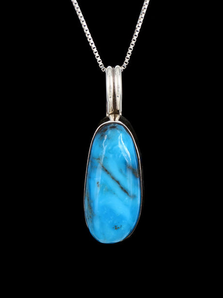 Native American Jewelry Turquoise Sterling Silver Pendant - PuebloDirect.com