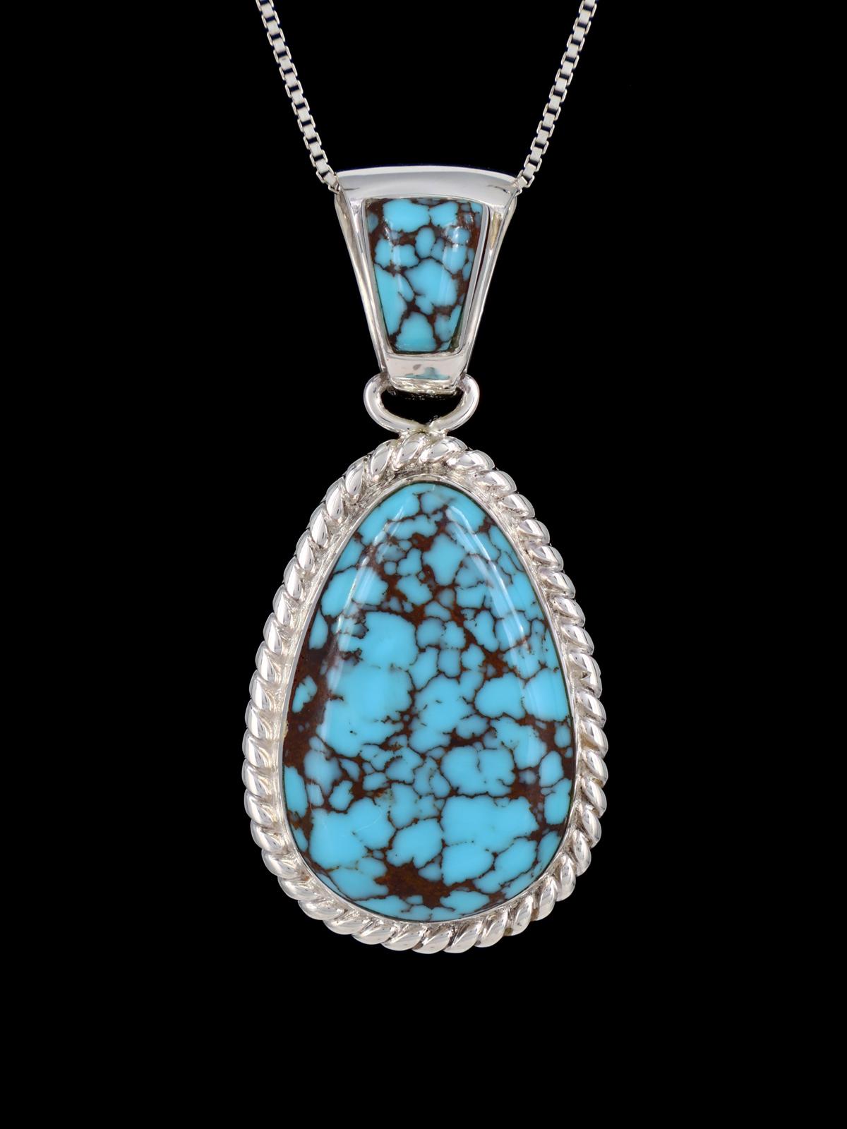 Native American Jewelry Sterling Silver Turquoise Pendant - PuebloDirect.com