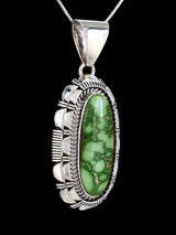 Native American Sonoran Gold Turquoise Sterling Silver Pendant - PuebloDirect.com