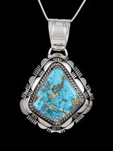 Native American #8 Turquoise Sterling Silver Pendant - PuebloDirect.com