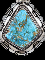 Native American #8 Turquoise Sterling Silver Pendant - PuebloDirect.com