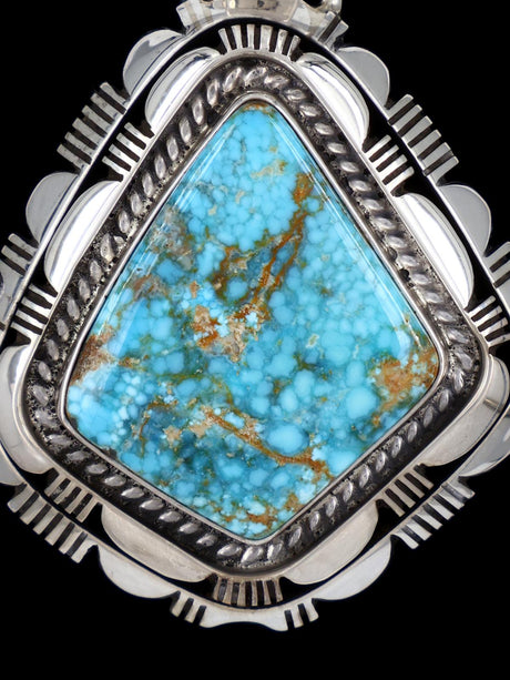 Native American #8 Turquoise Sterling Silver Pendant - PuebloDirect.com