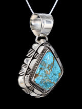 Native American #8 Turquoise Sterling Silver Pendant - PuebloDirect.com