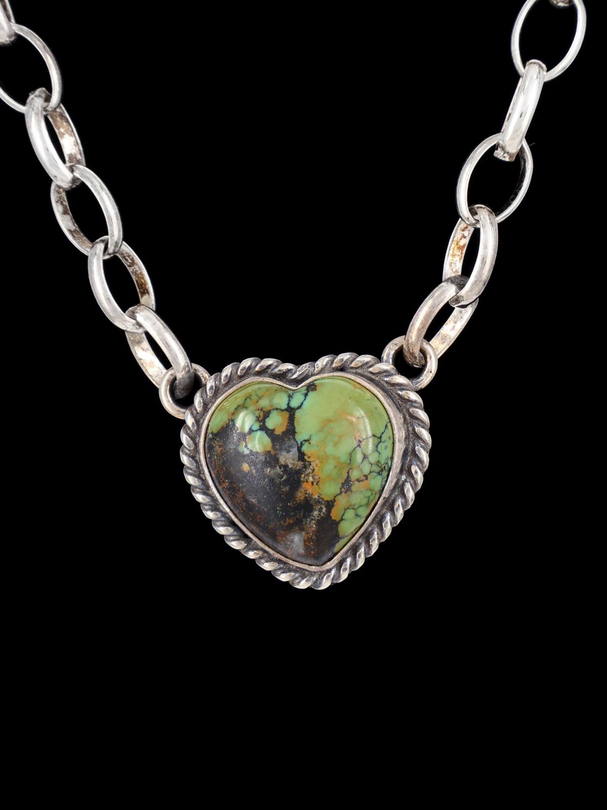 Native American Jewelry Turquoise Heart Necklace - PuebloDirect.com