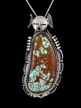 Native American Sterling Silver #8 Turquoise Kachina Pendant - PuebloDirect.com