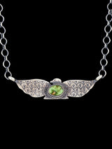 Navajo Sonoran Gold Turquoise Thunderbird Link Chain Necklace - PuebloDirect.com
