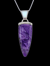 Native American Sterling Silver Charoite Pendant - PuebloDirect.com