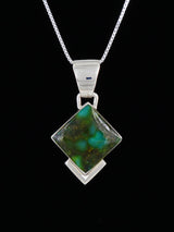 Native American Sterling Silver Sonoran Mountain Turquoise Pendant - PuebloDirect.com
