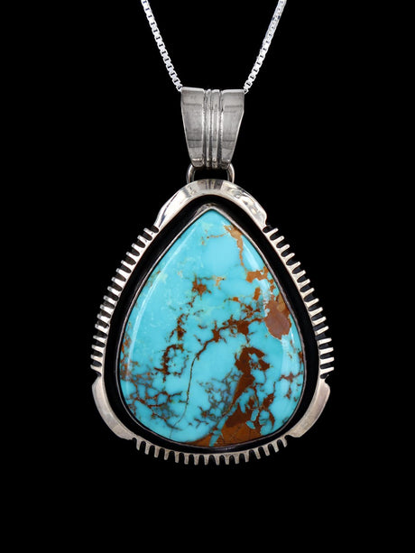 Native American Jewelry Turquoise Sterling Silver Pendant - PuebloDirect.com