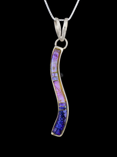 Navajo Spiderweb Opal Inlay Cross Pendant - PuebloDirect.com