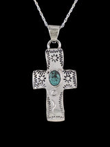 Native American Jewelry Turquoise Cross Pendant - PuebloDirect.com
