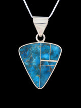 Navajo Turquoise Inlay Sterling Silver Pendant