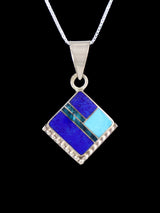 Native American Jewelry Lapis and Turquoise Inlay Pendant