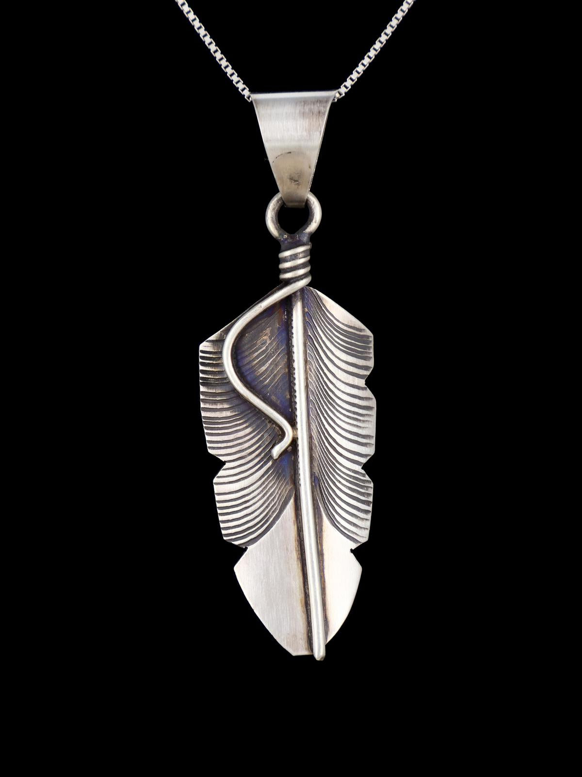 Navajo Sterling Silver Feather Pendant