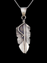 Navajo Sterling Silver Feather Pendant