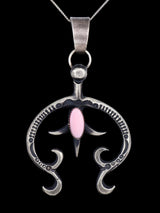 Native American Pink Conch Sterling Silver Naja Pendant