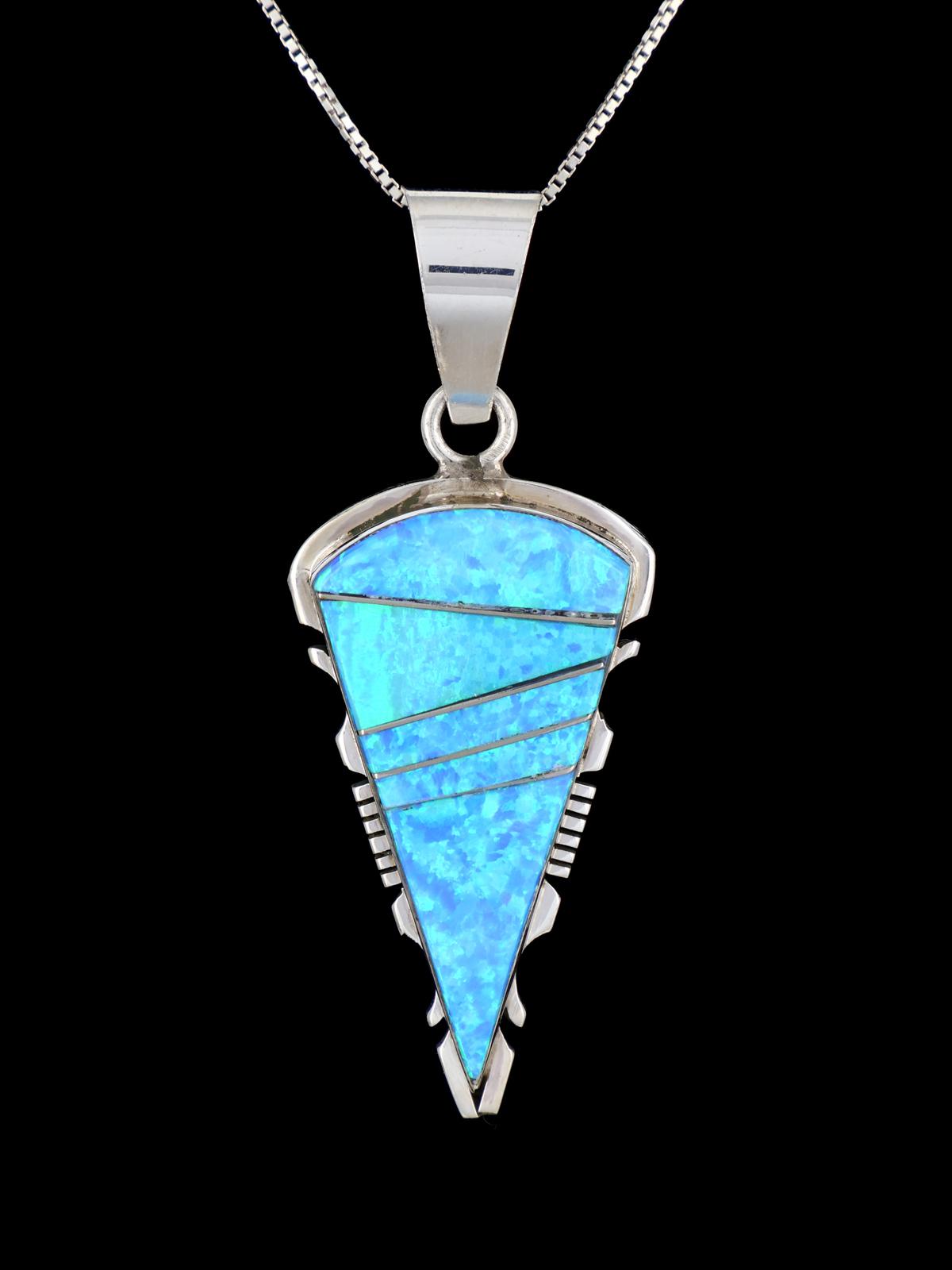 Navajo Sterling Silver Opalite Inlay Pendant