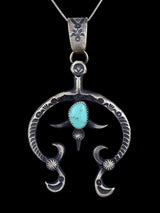 Native American Turquoise Sterling Silver Naja Pendant