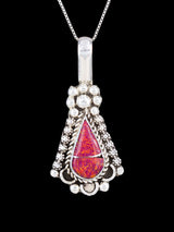 Native American Pink Opalite Sterling Silver Pendant