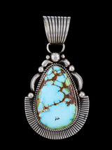Native American Cold Chisel Sonoran Gold Turquoise Sterling Silver Pendant