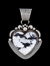 Native American Cold Chisel White Buffalo Heart Pendant
