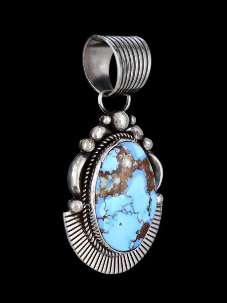 Native American Cold Chisel Golden Hill Turquoise Sterling Silver Pendant