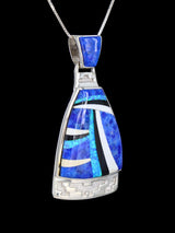Native American Lapis and Opalite Inlay Pendant