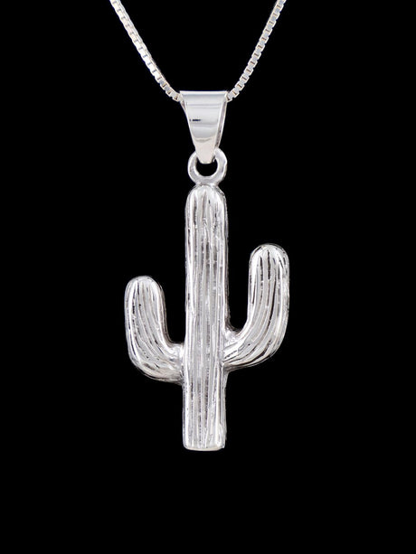 Native American Spiderweb Opal Inlay Cactus Pendant
