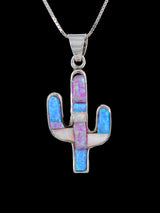 Colgante de cactus con incrustaciones de opalita nativa americana