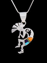 Native American Inlay Spiny Oyster and Turquoise Kokopelli Pendant