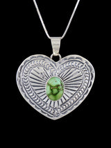 Native American Jewelry Sonoran Gold Turquoise Heart Pendant