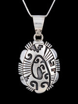 Navajo Sterling Silver Sculpted Pendant Necklace