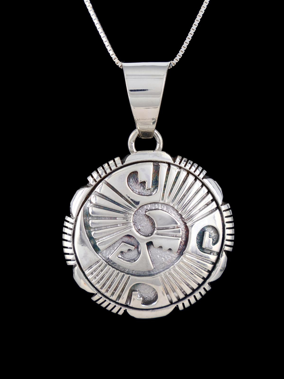 Navajo Sterling Silver Sculpted Pendant Necklace