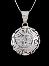 Navajo Sterling Silver Sculpted Pendant Necklace