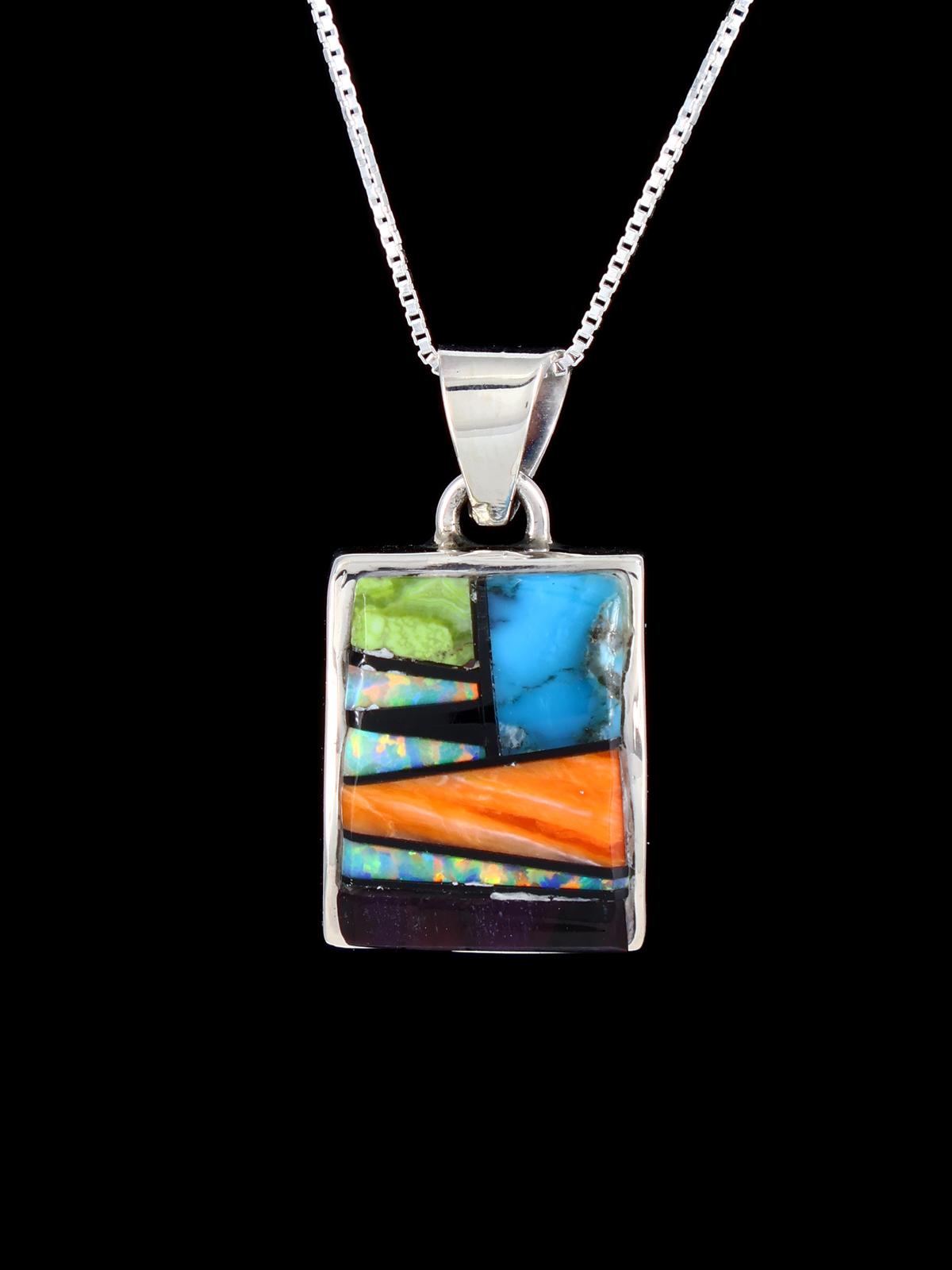 Native American Inlay Spiny Oyster and Turquoise Pendant