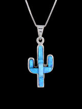 Colgante de cactus con incrustaciones de opalita nativa americana