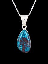 Native American Sterling Silver Chrysocholla Pendant