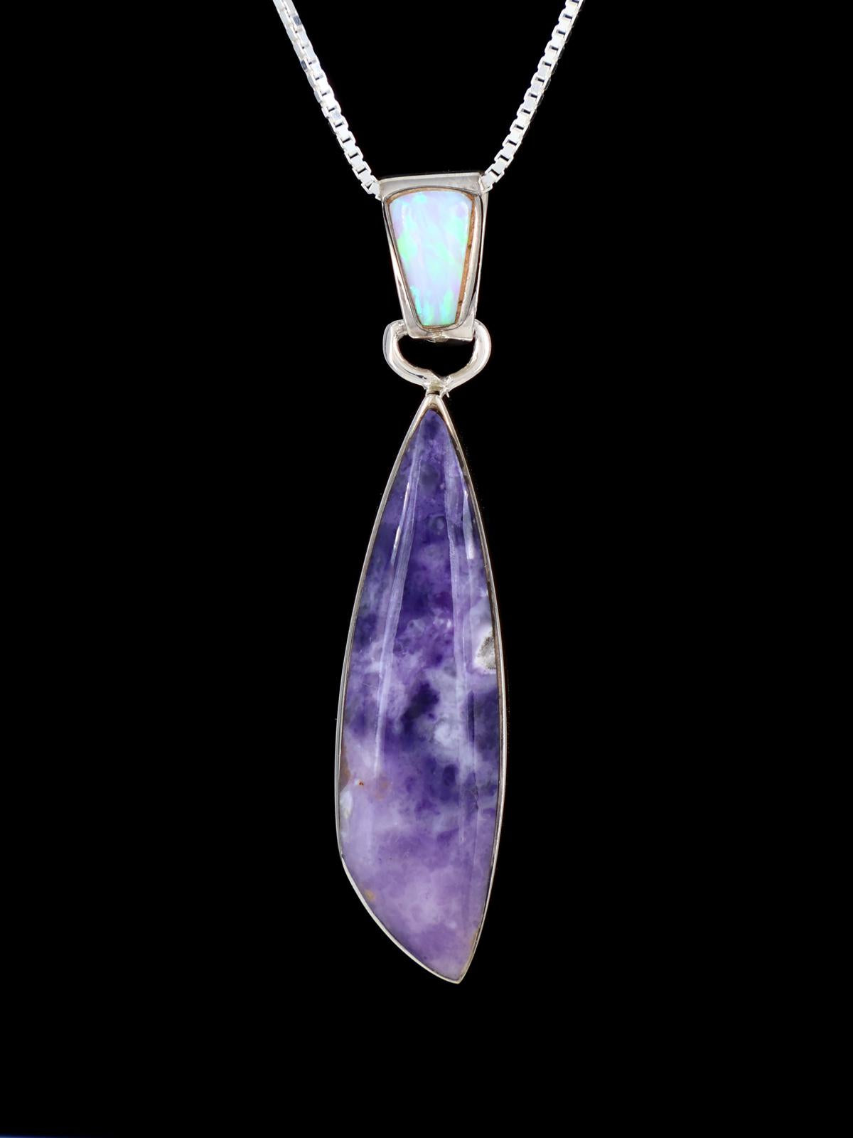Native American Sterling Silver Morado Opal Pendant