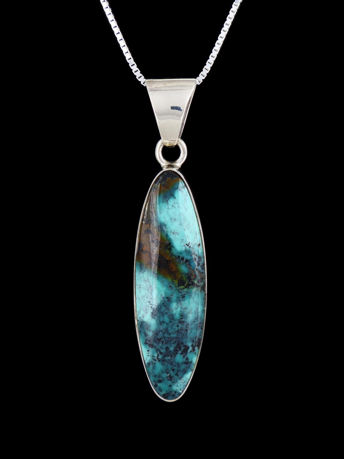 Native American Sterling Silver Cloud Mountain Turquoise Pendant