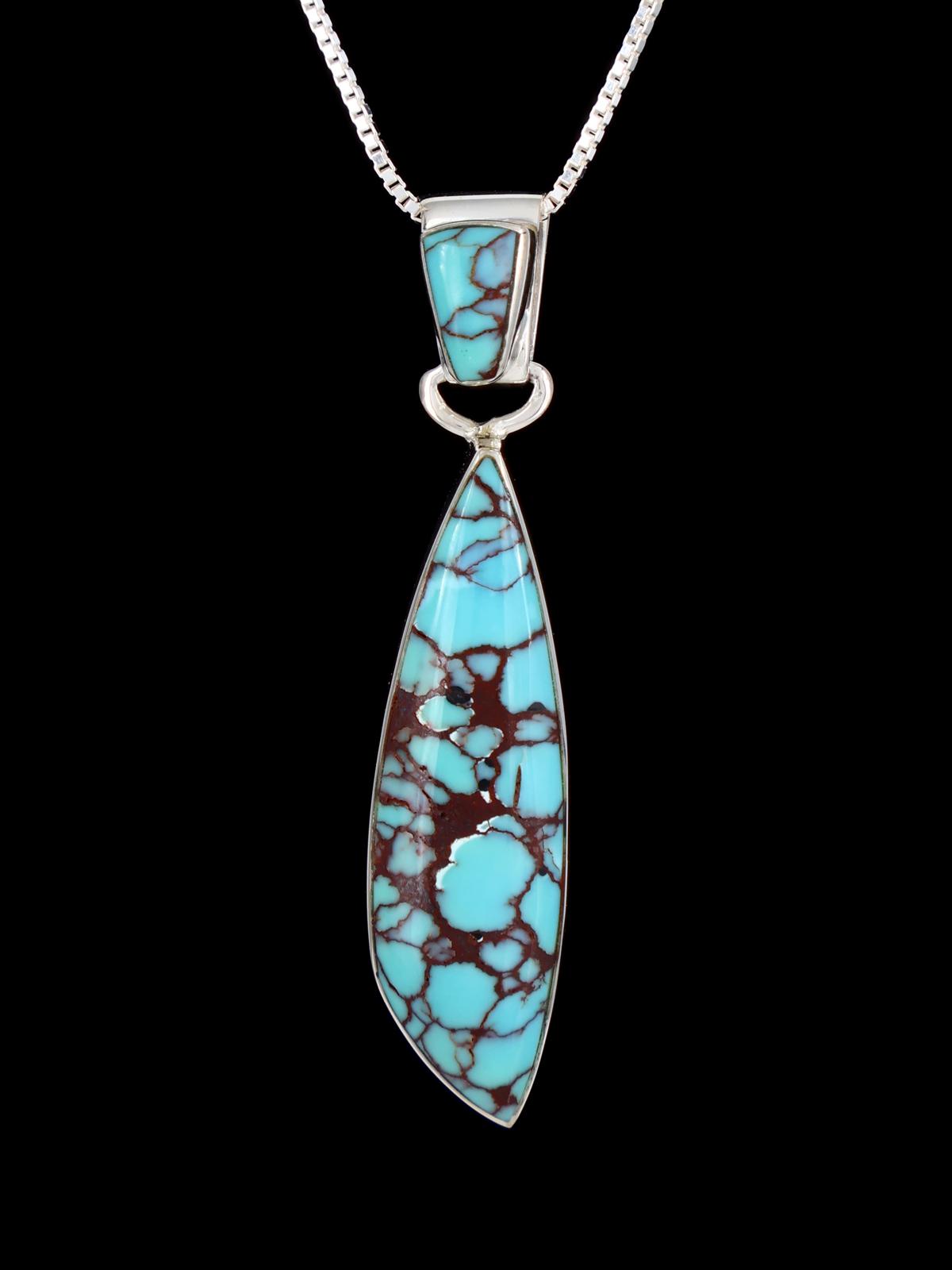Native American Sterling Silver Prince Mountain Turquoise Pendant