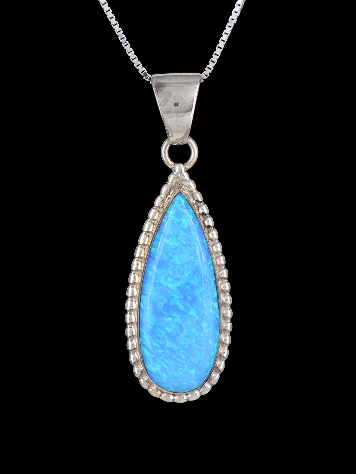 Native American Sterling Silver Kyocera Opal Pendant